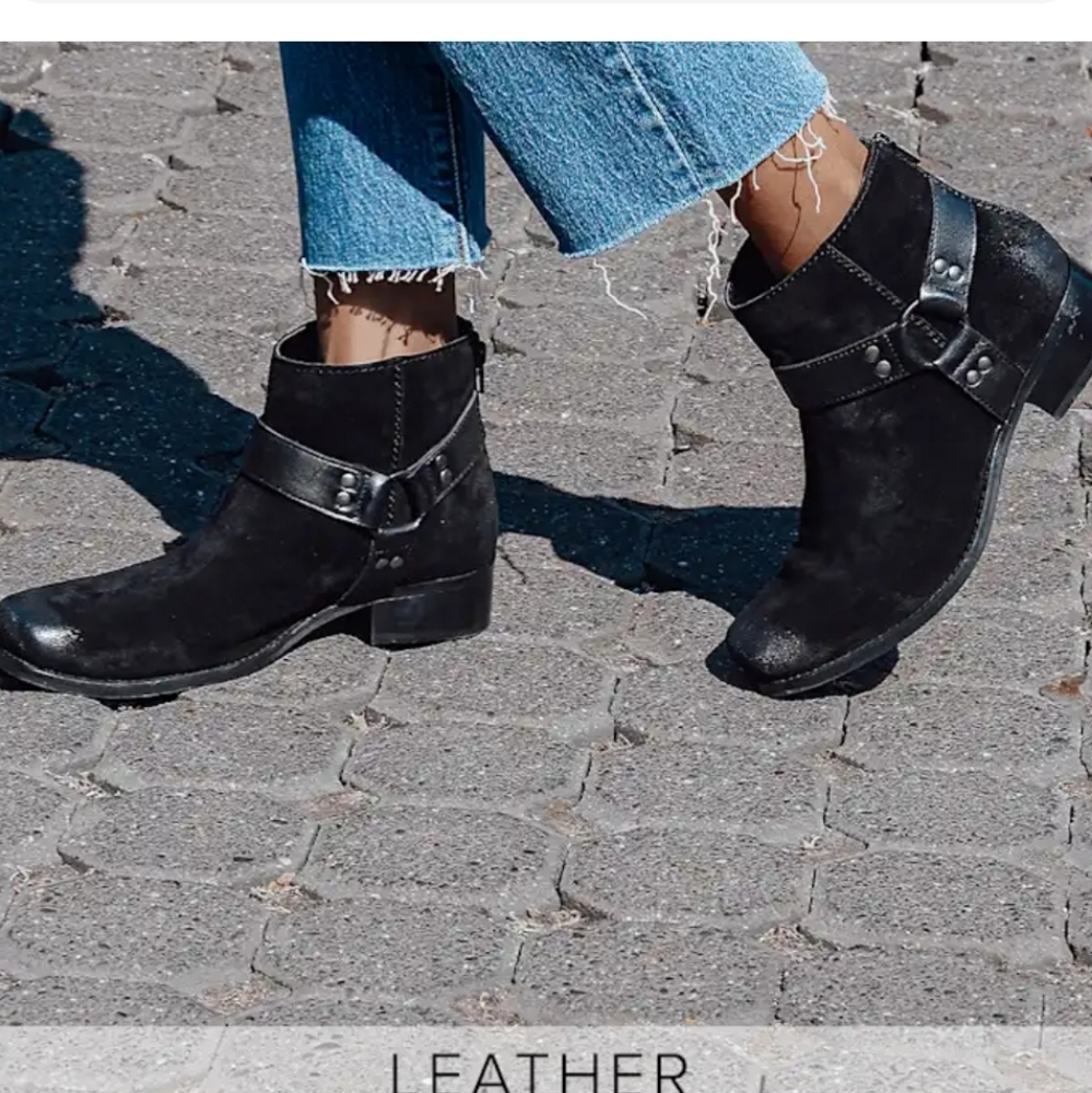 Seychelles Charming Black Suede Ankle Boots 8